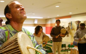 Image: Prof. Locke is teaching "Music of Africa" this semester, which focuses on music systems and musical instruments from selected cultures of Africa and of the African diaspora, music as an integration of song, instrumental ensembles, and dance, and music in its historical, social, and cultural context.