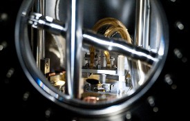 Image: Charlie Sykes, Associate Professor of Chemistry, and his research team of students has just created the smallest electrical motor on the planet.  It is 1 nanometer across.