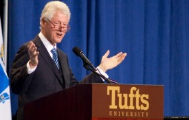 Image: The former president spoke to approximately 6,000 people in the Tufts Gantcher Center on November 6th.